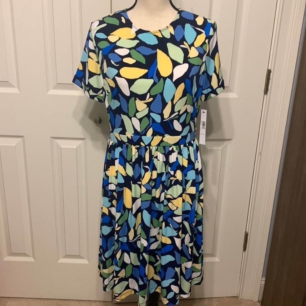 Maggy London Multicolor Leaf Print Dress